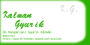 kalman gyurik business card